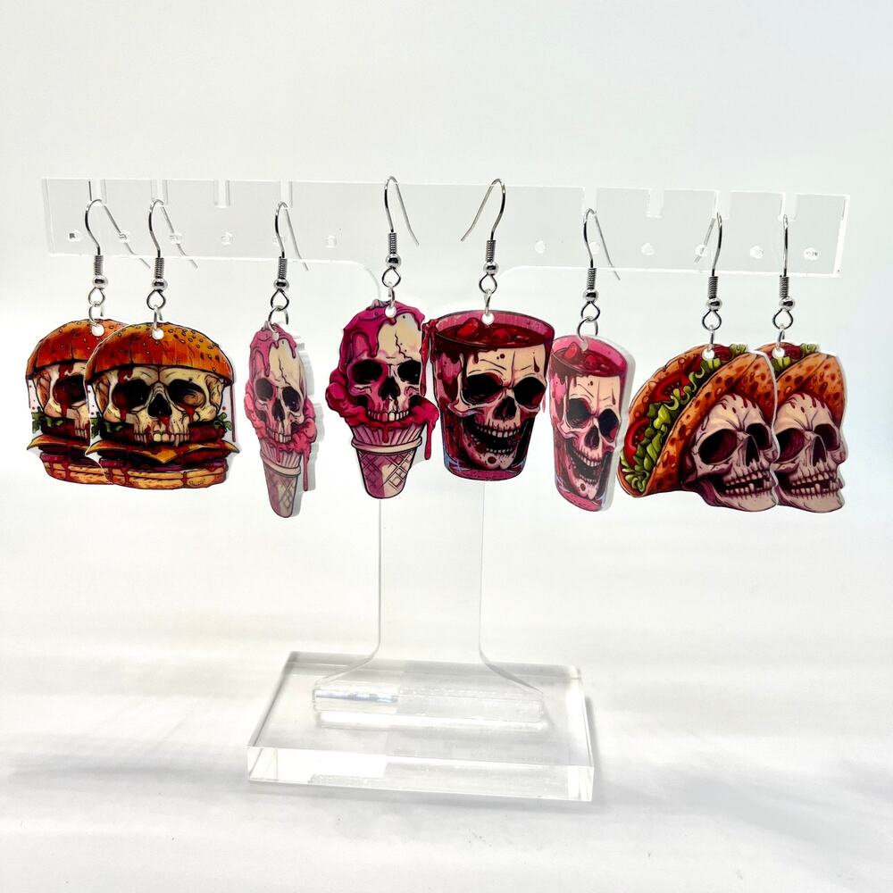 Halloween Earrings - Skull Earrings - Creepy Accessories - Goth Earrings